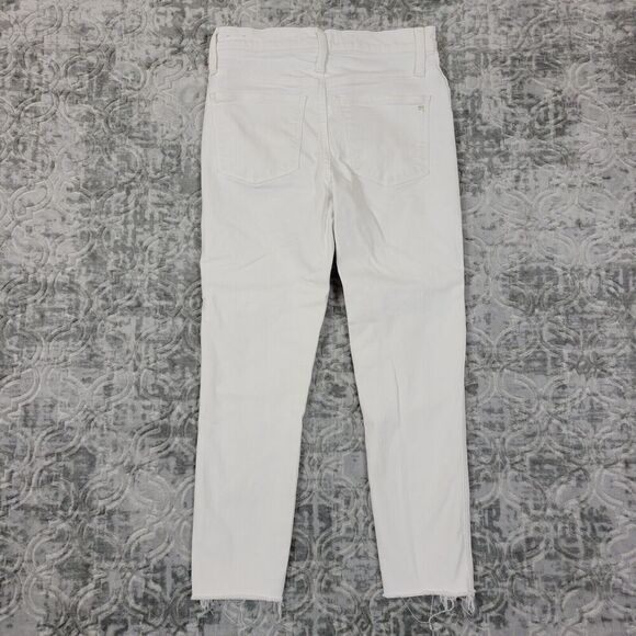 Madewell Jeans Women's 28 White 10" High-Rise Skinny Crop Button Fly Raw Hem - Picture 5 of 15